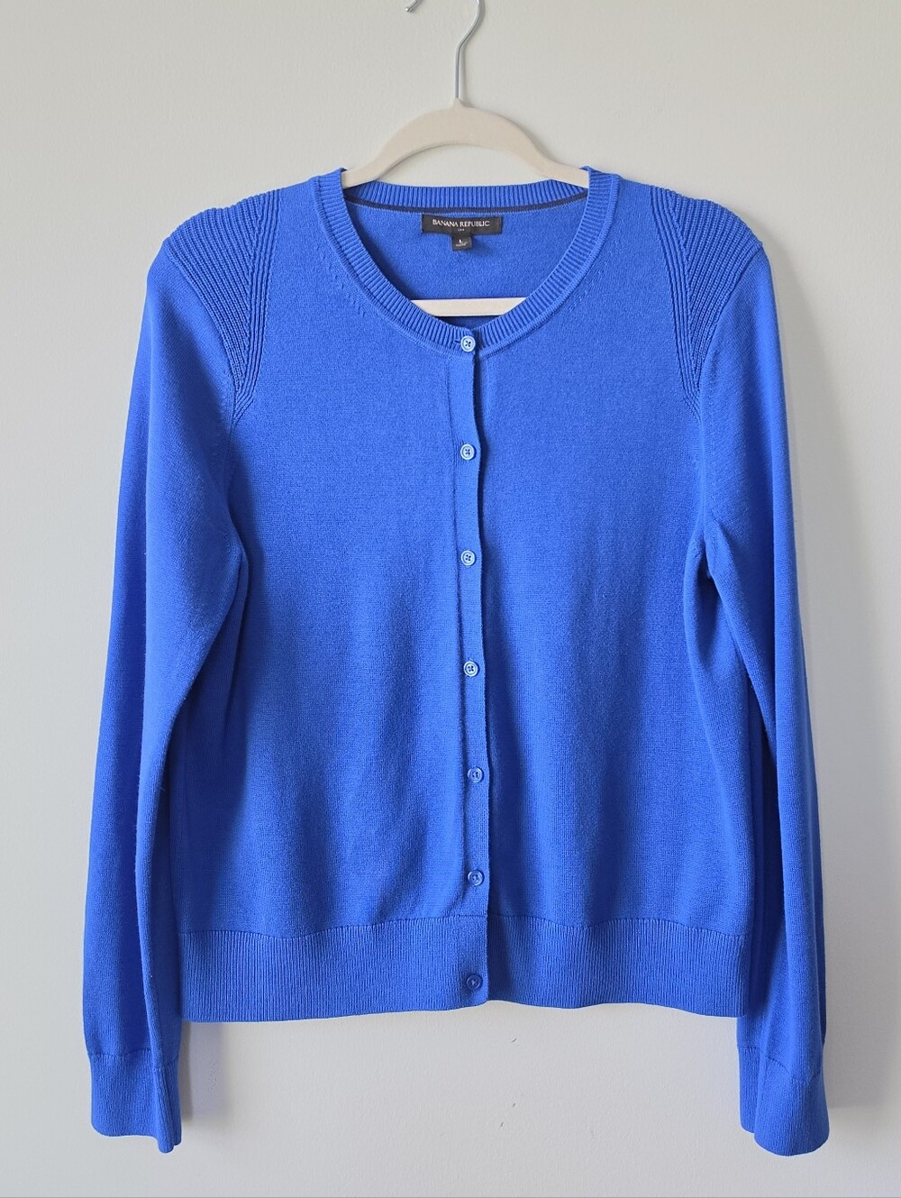 Banana Republic Royal Blue Crewneck Button Cardigan